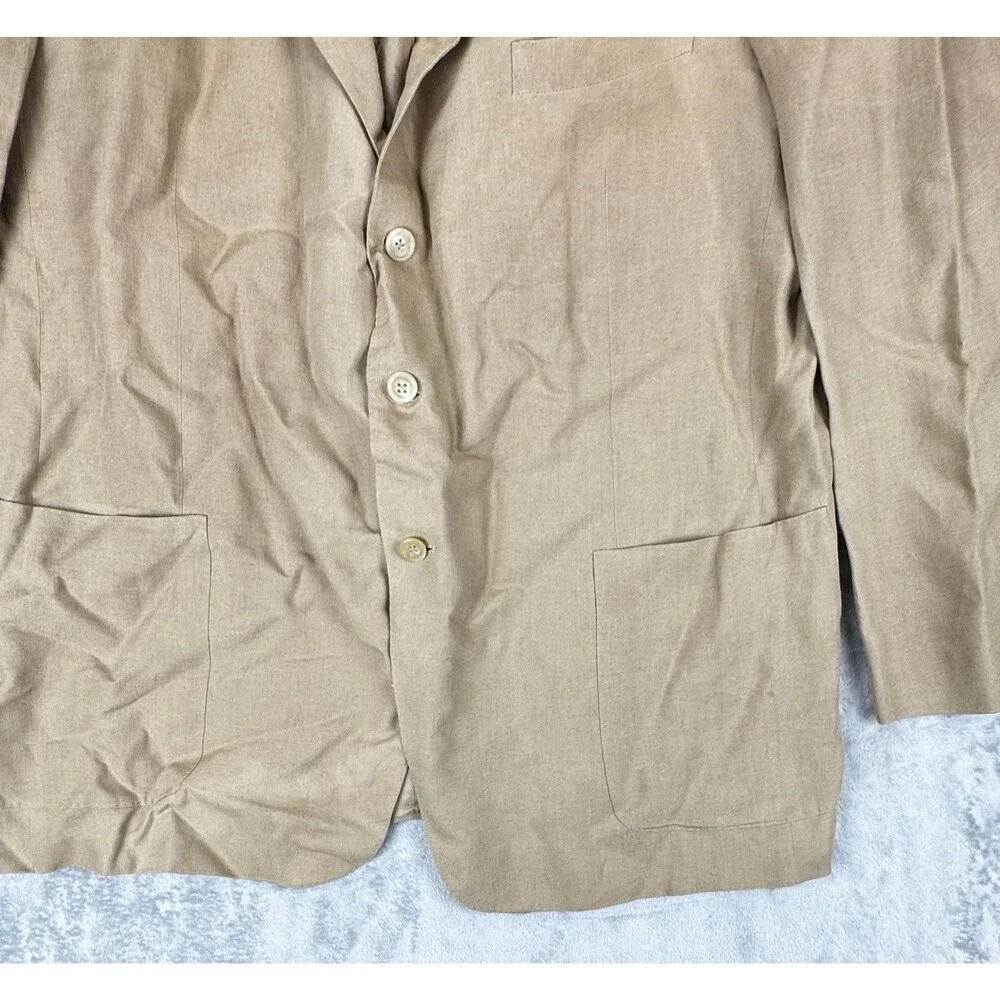 Ermenegildo Zegna Mens 62R Linen Sport Coat Tan Su Misura 1143R0